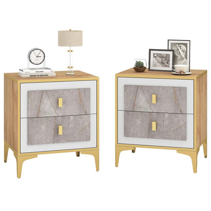 Goflame Modern Nightstand with 2 Drawers