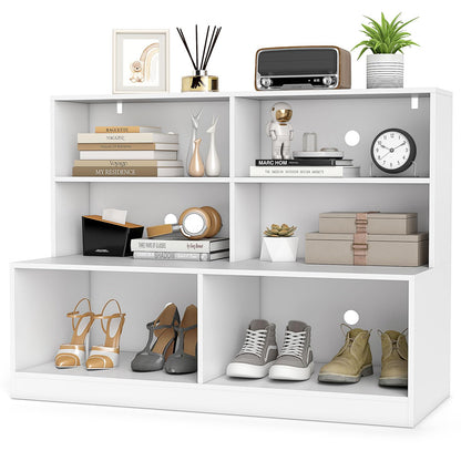 Goflame Storage Bench with Shelf 3-Tier Entryway Storage Cabinet w/Seat