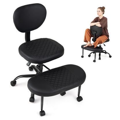 Goflame Ergonomic Criss Cross Meditation Office Chair with Wheels