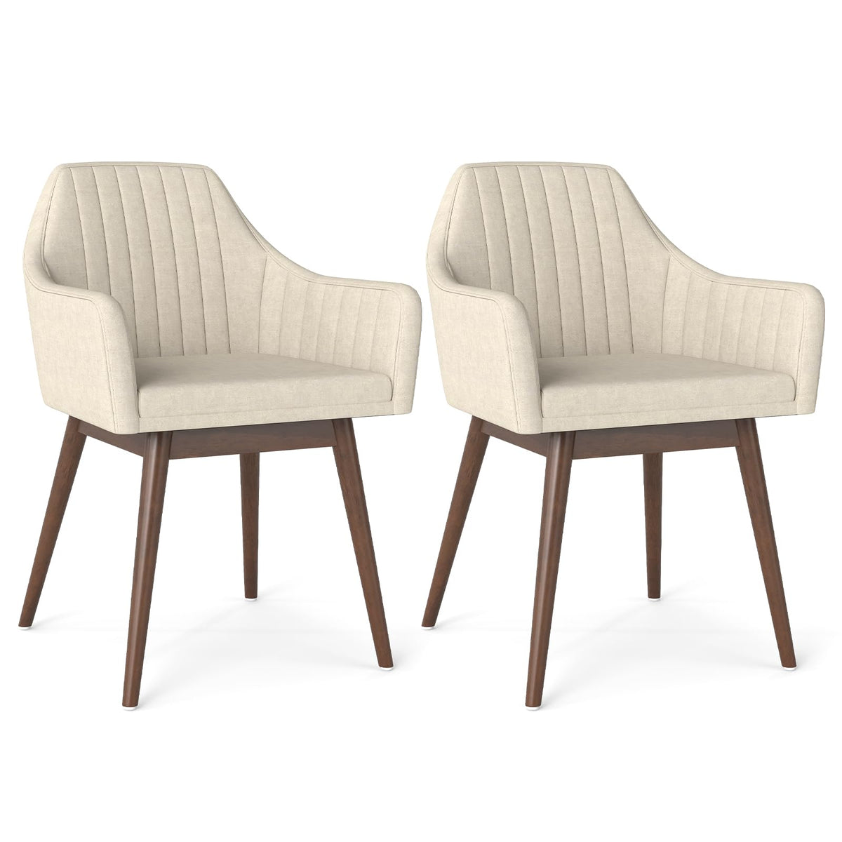 Goflame Upholstered Dining Chairs Set of 2/4 Mid Century Kitchen Chairs with Wrap-Around Backrest