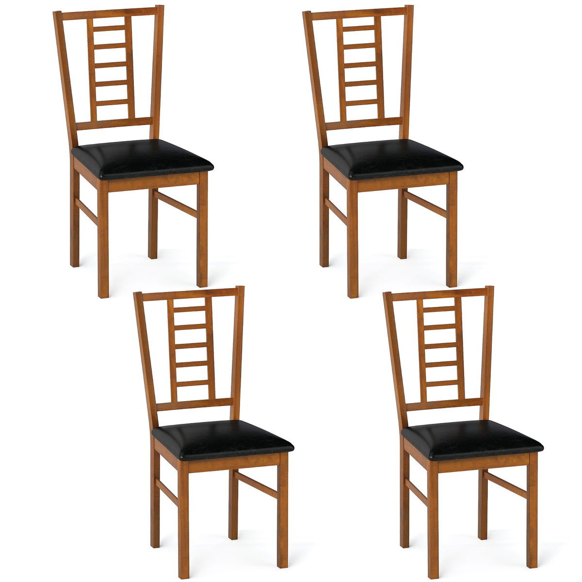 Goflame Wooden Dining Chairs Set of 2/4 Armless Kitchen Chairs