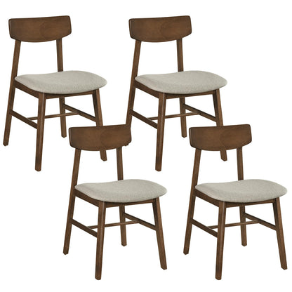 Goflame Solid Rubber Wood Dining Room Chairs with Curved Backrest