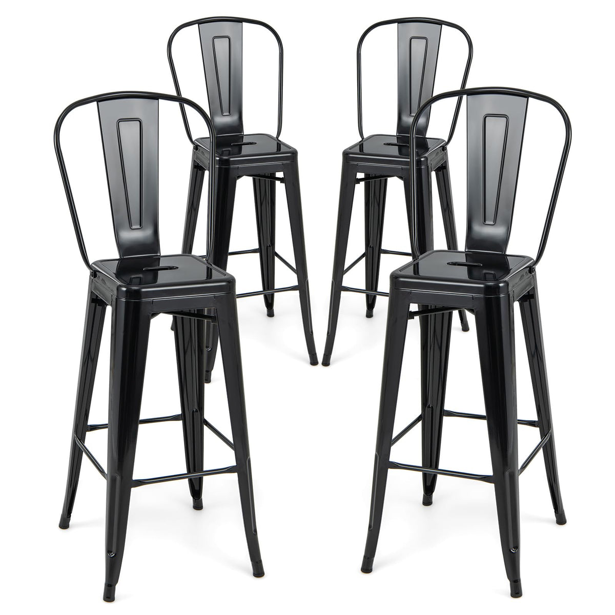 Goflame Metal Bar Stools Set of 4