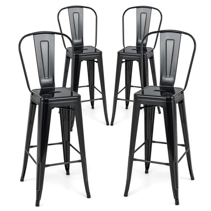 Goflame Metal Bar Stools Set of 4