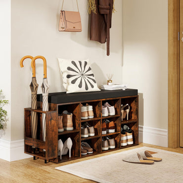 Goflame Shoe Storage Bench with Umbrella Stand
