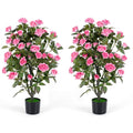GOFLAME 35.5" Artificial Rose Tree with Pot for Outdoor(1/2)