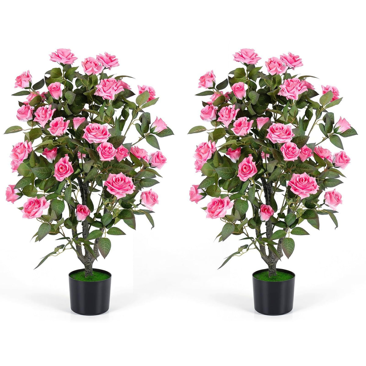 GOFLAME 35.5" Artificial Rose Tree with Pot for Outdoor(1/2)