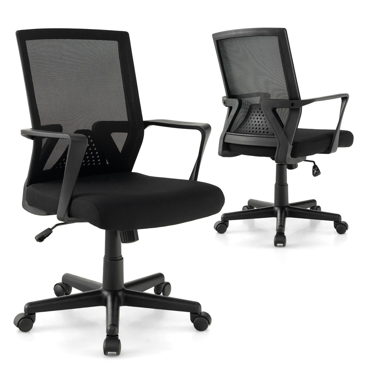 Goflame Office Desk Chair with Lumbar Support, Ergonomic Mesh Office Chair with Wheels and Armrests