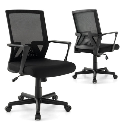 Goflame Office Desk Chair with Lumbar Support, Ergonomic Mesh Office Chair with Wheels and Armrests