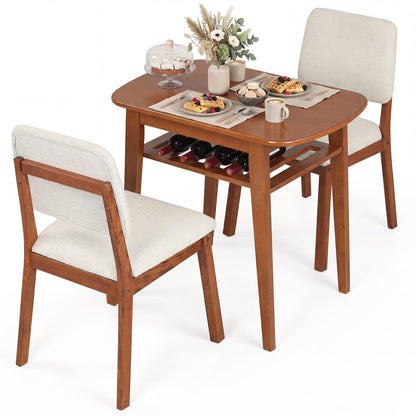 Goflame Space Saving Kitchen Table and Chairs Set w/Rubber Wood Frame