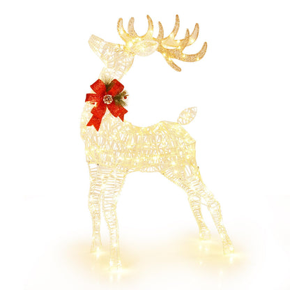 Goflame Lighted Christmas Reindeer | 4.4 FT Pre-Lit Xmas Holiday Decoration