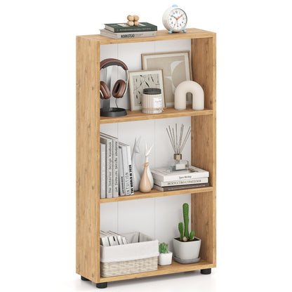 Goflame 3-Tier Bookcase with Anti-Tipping Kit for Living Room