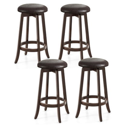 Goflame Bar Stools Set， 29"/ 24" Bar Height Bar Stools w/ 360° Swivel Round Seat & Footrest
