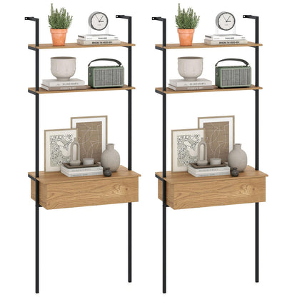 Goflame 4-Tier Ladder Bookshelf for Living Room