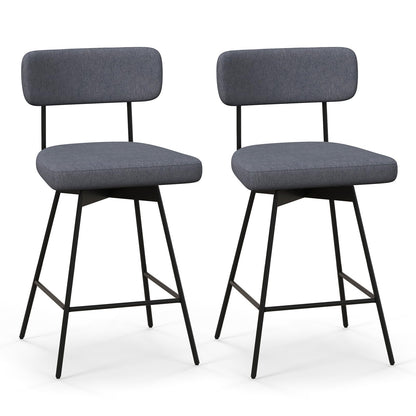 Goflame Swivel Bar Stools, Upholstered Bar Height Bar Chairs w/Padded Seat & Backrest