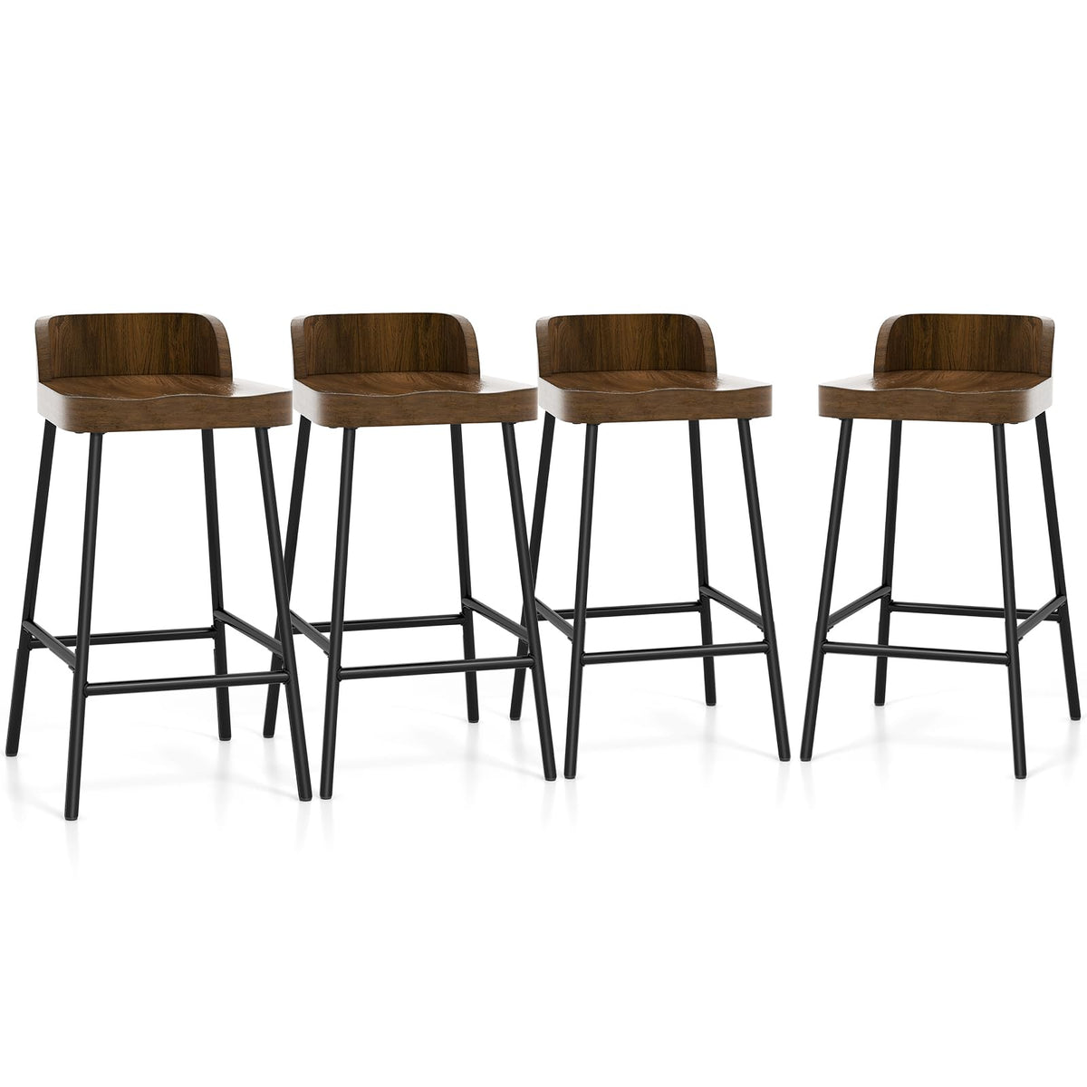 Goflame 24.5'' Bar Stool, Counter Height Bar Stools with Low Back & Footrest