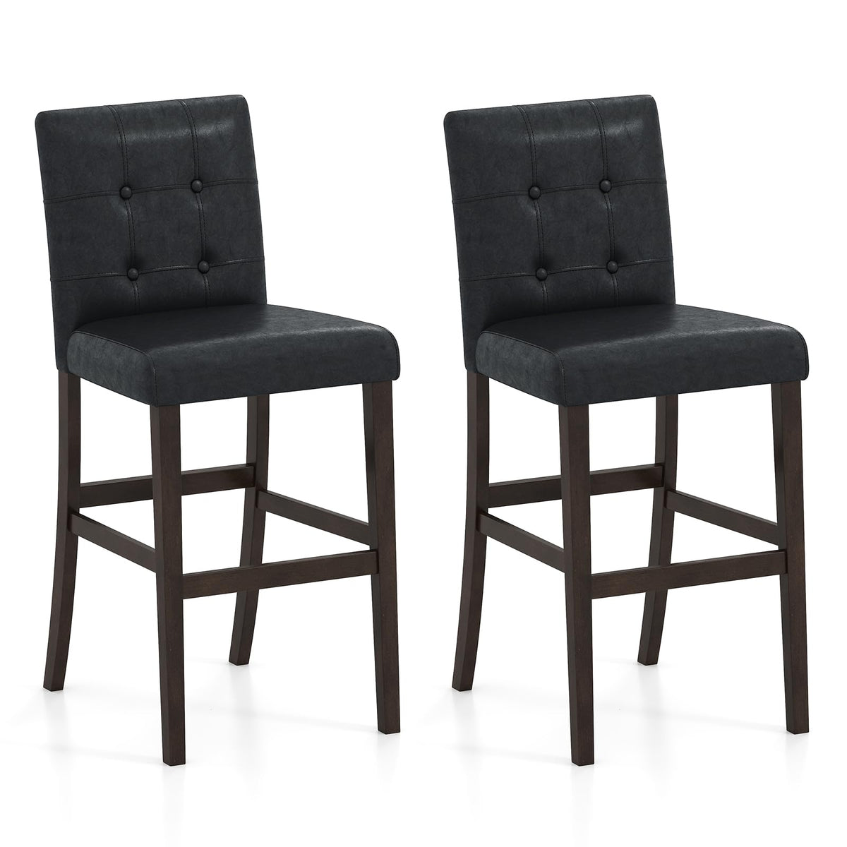 Goflame Bar Stools Set of 2/4 with Button Tufted Back