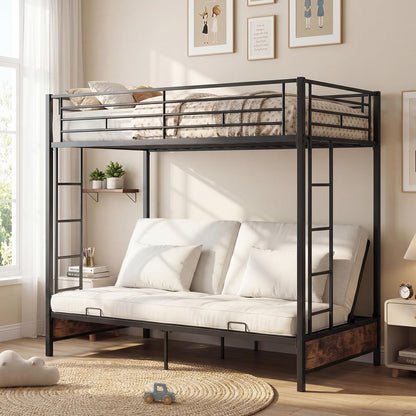 Goflame Twin Over Twin Futon Bunk Bed