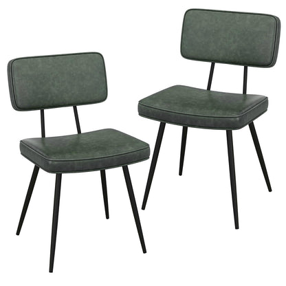 Goflame PU Leather Dining Chairs Set of 2/4, Upholstered Kitchen Chairs w/Padded Backrest & Seat, Metal Legs