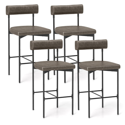Goflame Counter Height Bar Stools, 26 Inch Upholstered Bar Chairs with Back