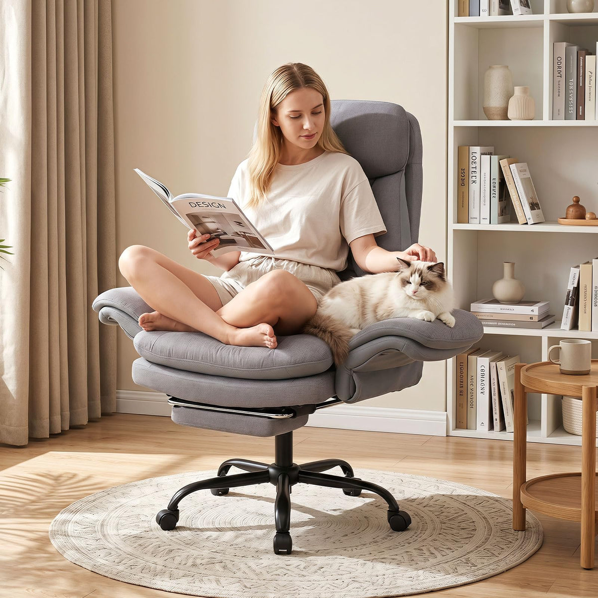 Goflame Big & Tall Office Chair with Adjustable Armrest