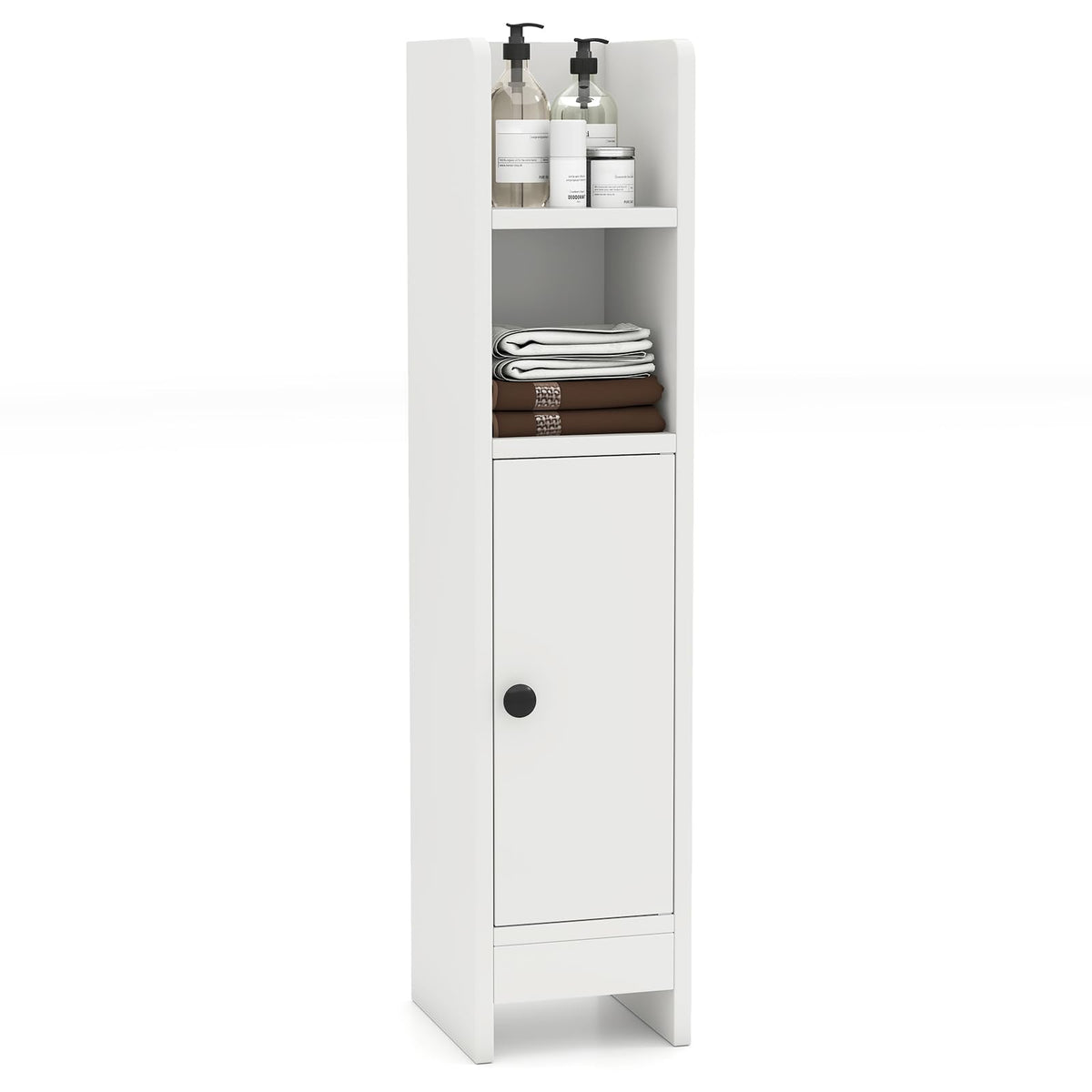 Goflame Slim Bathroom Cabinet with 3 Level Adjustable Shelf & Anti toppling Design