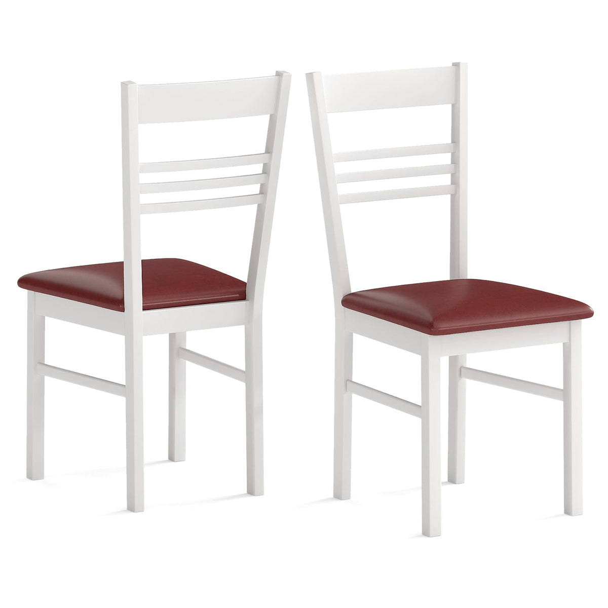 Goflame Wooden Dining Chairs Set of 2/4 Armless Kitchen Chairs w/Slat Backrest
