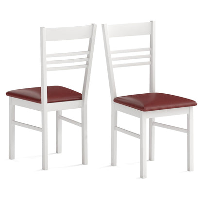 Goflame Wooden Dining Chairs Set of 2/4 Armless Kitchen Chairs w/Slat Backrest