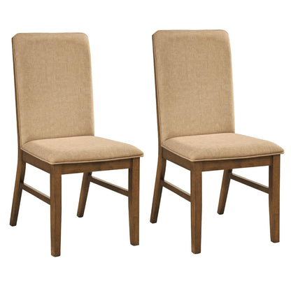 Goflame Upholstered Dining Chairs | High Back Padded Fabric Kitchen Chairs with Solid Rubber Wood Legs