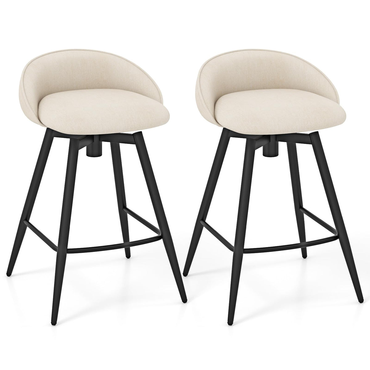 Goflame Swivel Bar Stools Set of 2/4 25" Counter Height Bar Chairs