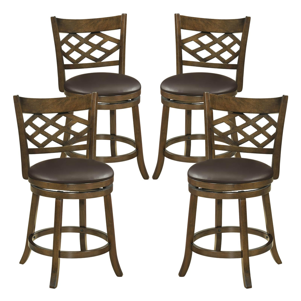 Goflame Swivel Bar Stools Set of 2/4 26"/31" Bar Height Chairs
