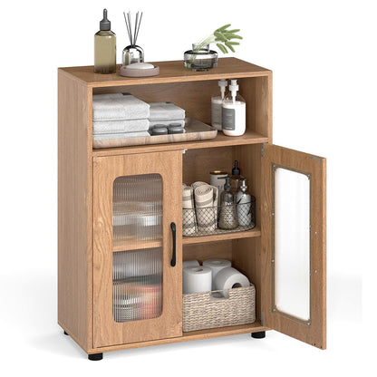 Goflame Bathroom Storage Cabinet with 2 Doors & 3-Level Adjustable Shelf