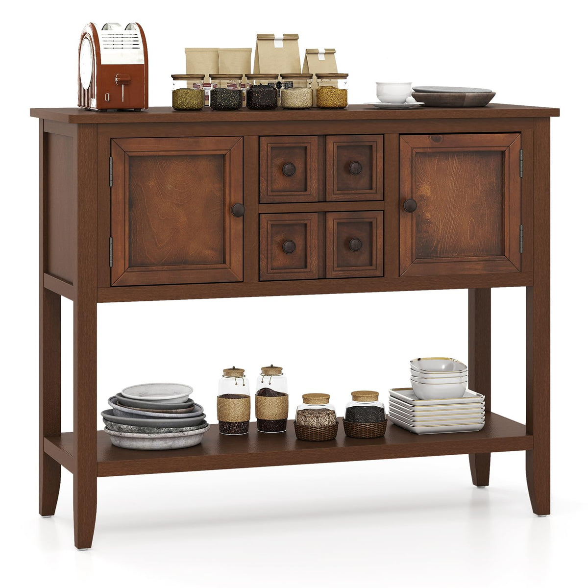 Goflame Sideboard Buffet Cabinet with Storage, 42’’ Wood Credenza
