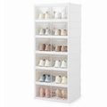 GOFLAME 6-Tier Foldable Shoe Storage Box Fits 12 Pairs No Assembly