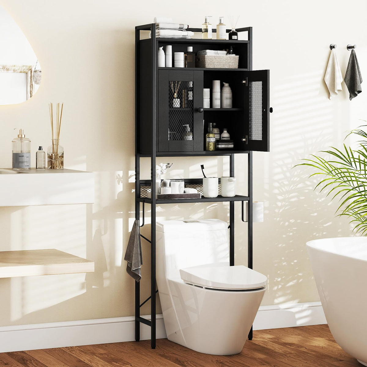 Goflame Over The Toilet Storage Cabinet for Laundry Room