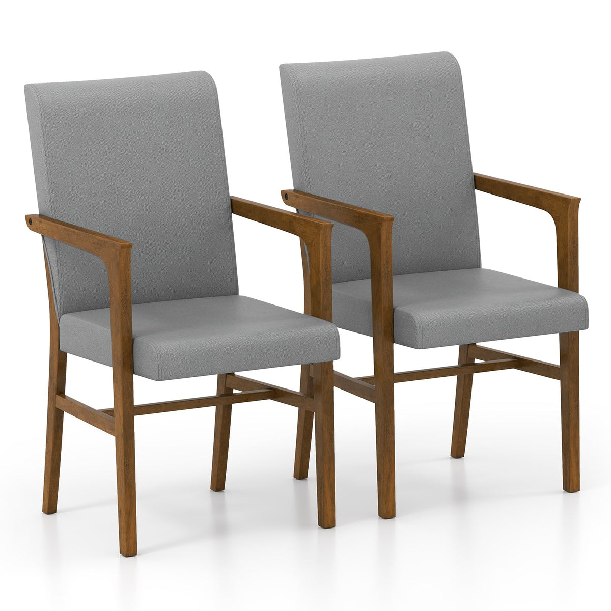 Goflame Mid Century Modern Dining Chairs Set of 2/4 with High Back, Solid Wooden Frame & Soft Cushion