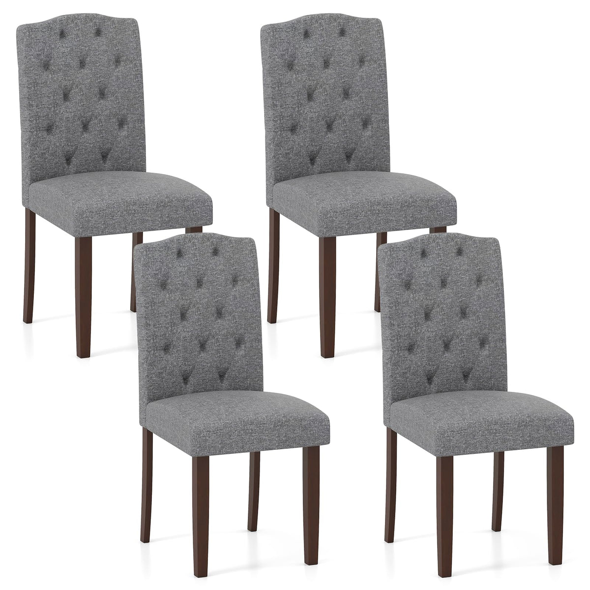 Goflame Upholstered Dining Chairs Set of 2/4 Button Tufted Fabric Upholstered Parson Chairs