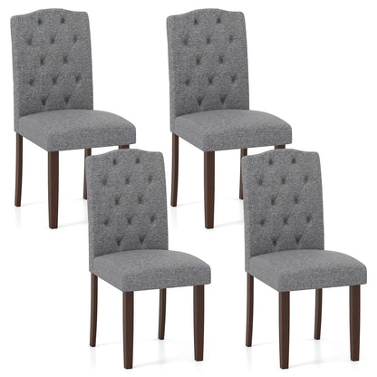 Goflame Upholstered Dining Chairs Set of 2/4 Button Tufted Fabric Upholstered Parson Chairs