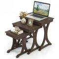 Goflame Nesting Coffee Table Set-of-3 - Stackable Rectangular Sofa End Side Table