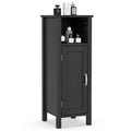 Goflame Narrow Bathroom Storage Cabinet - Corner Unit with Open Compartment, Adjustable Shelf