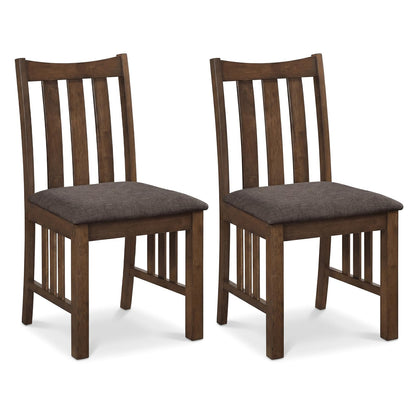 Goflame Rubber Wood Dining Chairs with Upholstered Cushioned Seat (2/4)
