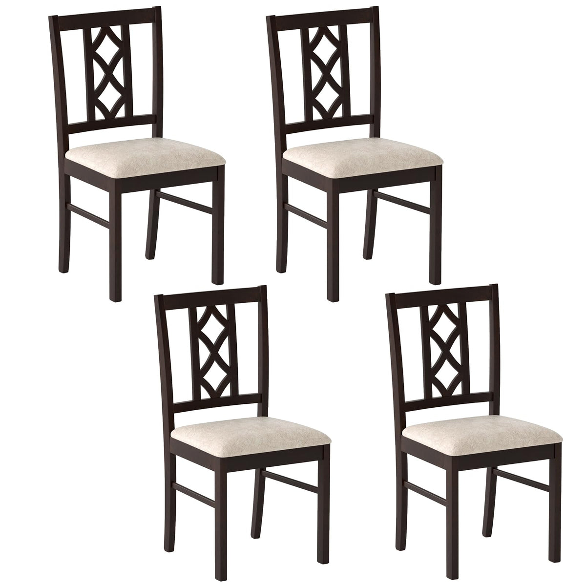 Goflame Dining Chairs Set of 2/4 Rubber Wood Dining Room Chairs
