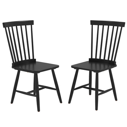 Goflame Windsor Dining Chairs Set of 2/4 Black, w/Wide Seat & Spindle Back, Max Load 400 Lbs