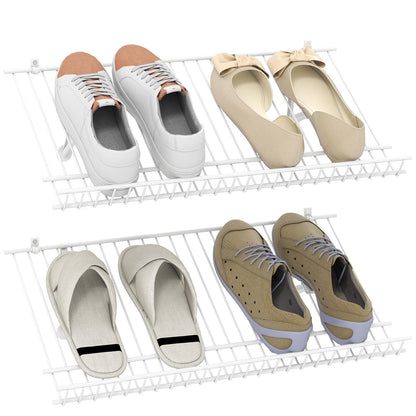 Goflame Wall Mounted 24" Shoe Rack Set of 2 Metal Wire Storage Shelf