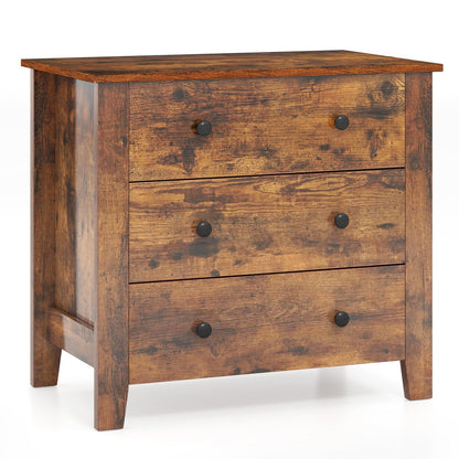 Goflame Small 3-Drawer Dresser for Bedroom - 28.5” x 18” x 26” Wide Chest of Drawers, Modern Large Nightstand
