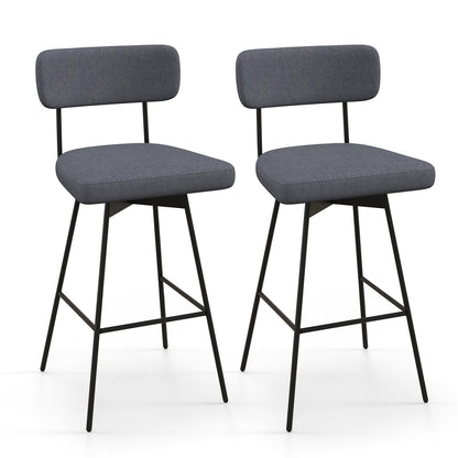 Goflame Swivel Bar Stools, Upholstered Bar Height Bar Chairs w/Padded Seat & Backrest