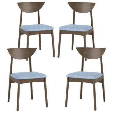 Goflame Wooden Dining Chairs Set of 2/4 Linen Fabric Upholstered Kitchen Chairs