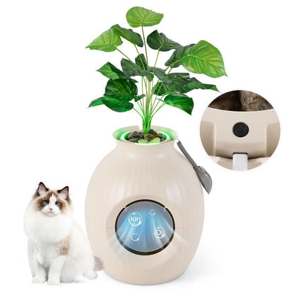Goflame Cat Litter Box Plant - Hidden Litter Box Furniture with Lights