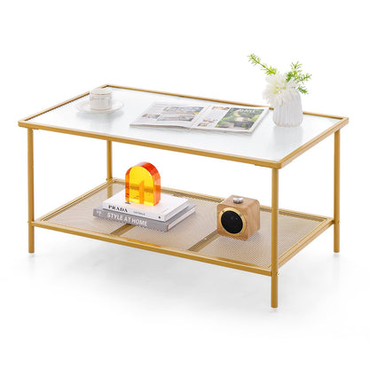 Goflame 2-Tier Modern Coffee Table