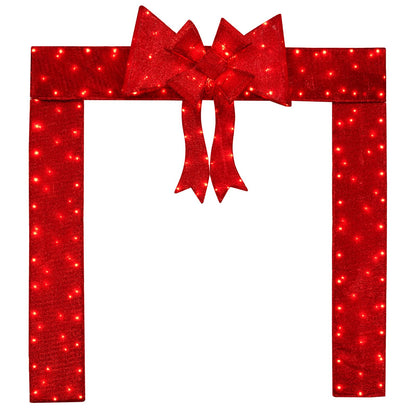 Goflame Lighted Christmas Doorway Arch, Light-up Xmas Decoration with 240 LED Lights
